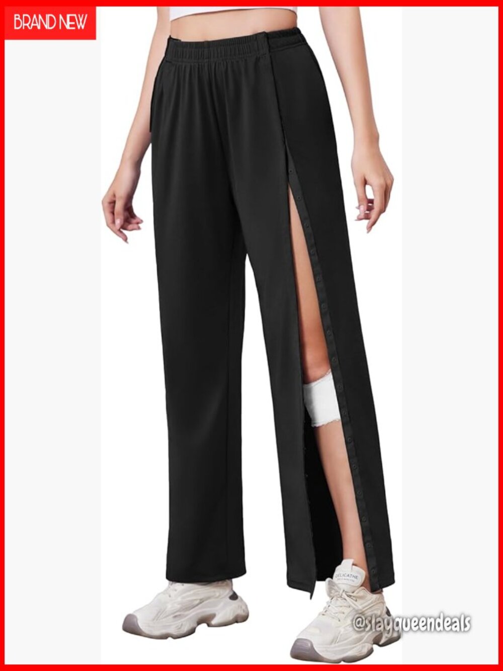 Tear Away Pants Side Slit Snap Sweatpants Loose Fit Adaptive Clothing with